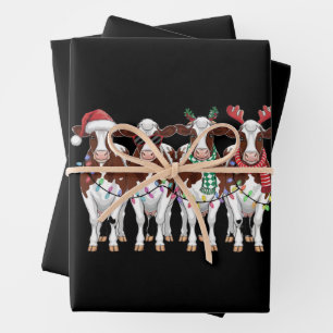 Kuh Weihnachten Kuhliebhaber Geschenk Urlaub Bauer Geschenkpapier Set