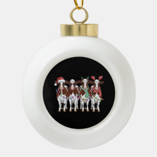 Kuh Weihnachten Kuhliebhaber Geschenk Urlaub Bauer Keramik Kugel-Ornament