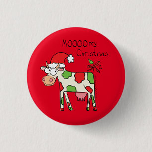 Kuh Weihnachten Niedlich Kids Button