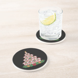 Kuh-Weihnachtsbaum Lustiger Kuhliebhaber Kuh-Weihn Getränkeuntersetzer