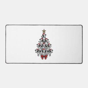 Kuh-Weihnachtsbaum Vintage-Stich Weihnachten Bauer Schreibtischunterlage