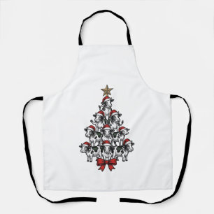 Kuh-Weihnachtsbaum Vintage-Stich Weihnachten Bauer Schürze