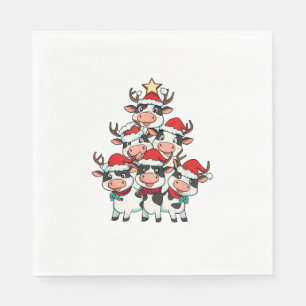Kuh Weihnachtsbaum Xmas Girls Boys Funny Bauer Sa Serviette