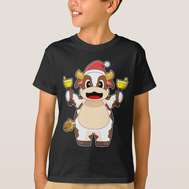 Kuh Weihnachtsglocken T-Shirt (Vorderseite)