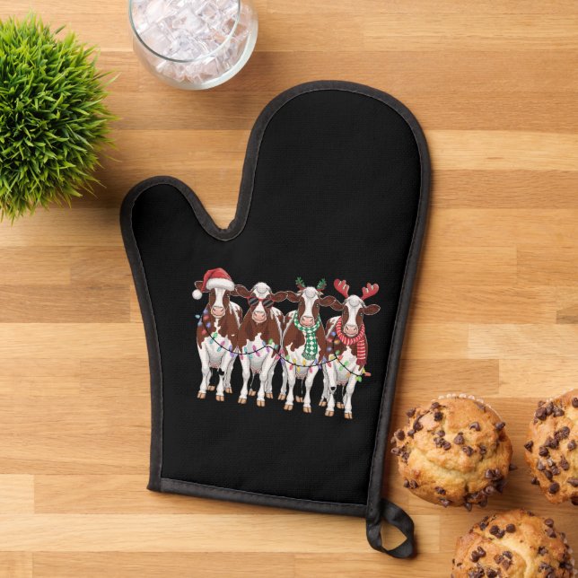 Kuh Weihnachtskühe Lover Geschenk Holiday Farm Ofenhandschuh (Oben unten)