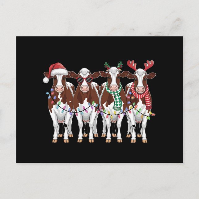 Kuh Weihnachtskühe Lover Geschenk Holiday Farm Postkarte (Vorderseite)