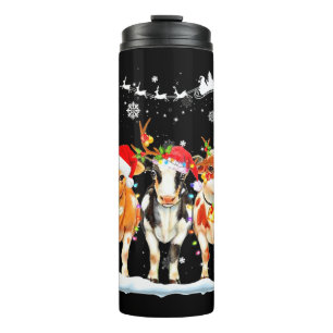 Kuh Weihnachtsleuchten Ornamente Thermosbecher