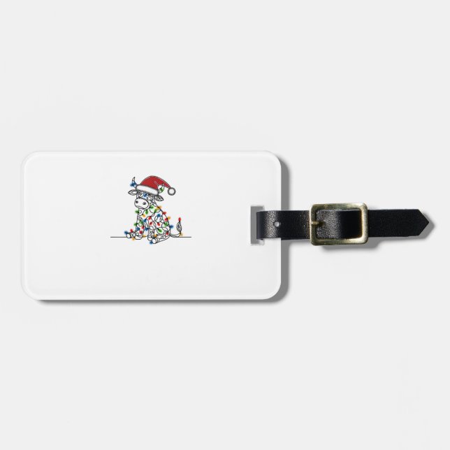 Kuh Weihnachtslicht Gepäckanhänger (Vorderseite horizontal)