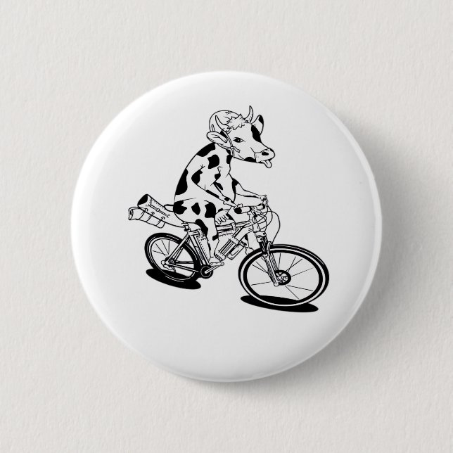 Kuh Weihnachtslicht Ugge Weihnachtsdesign Funny Button (Vorderseite)