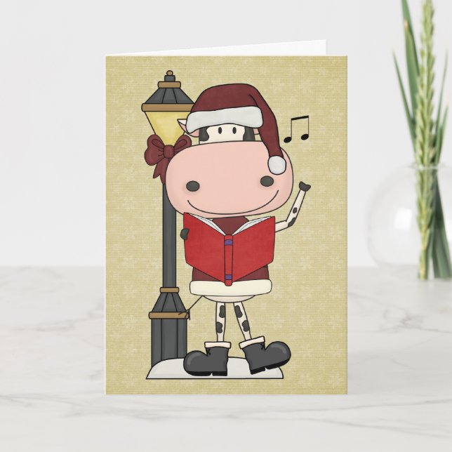 Kuh-Weihnachtsliede - Western Feiertagskarte (Vorderseite)