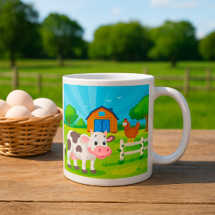 Kuh Weizen auf einem Landtier Kaffee Tasse