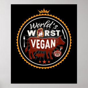 Kuh Welten am schlimmsten Vegane Fleisch GRILLEN Poster