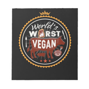 Kuh Weltweit schlechtestes veganes Fleisch BBQ Notizblock