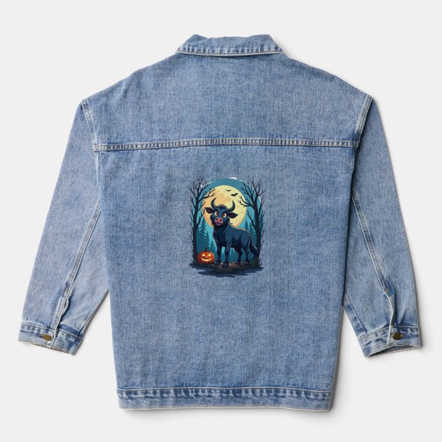 Kuh-Werwolf-Transformation Jeansjacke (Rückseite)