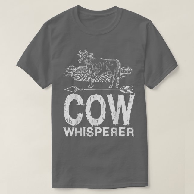 Kuh Whisperer Bauer Vintag T-Shirt (Design vorne)