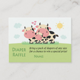 Kuh-Windeln-Raffelkarten Platzkarte