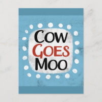 Kuh wird Moo-Postkarte