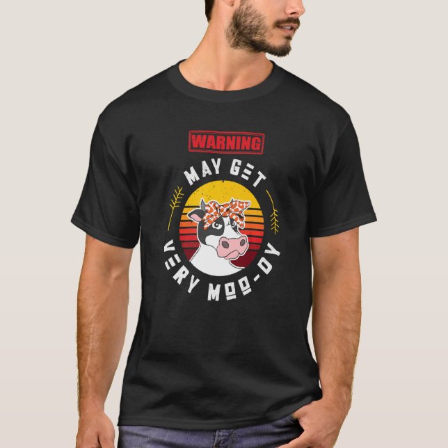 Kuh Wortwitz-Warnung Milchbauer Kuh T-Shirt (Vorderseite)