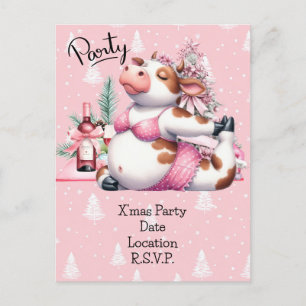 Kuh Yoga Rosa Weihnachtsdekoration Postkarte