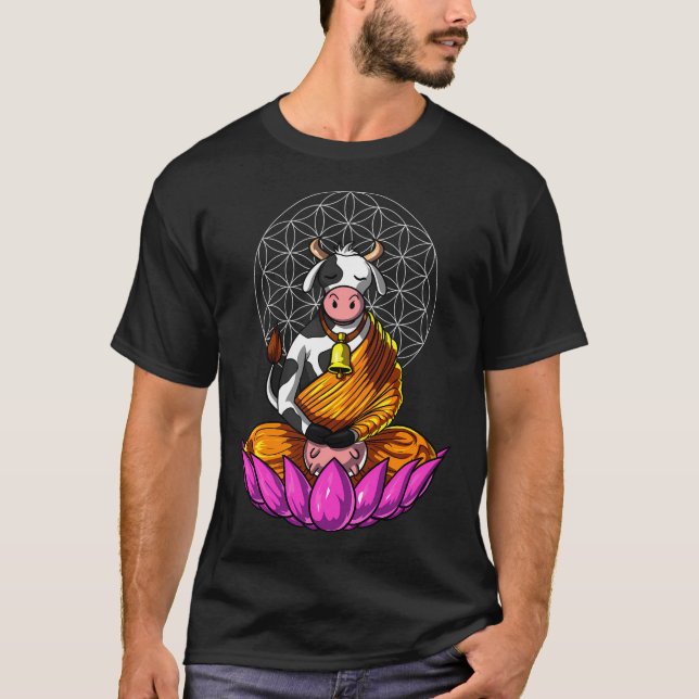 Kuh Zen Meditation T-Shirt (Vorderseite)