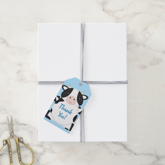 KuhBaby-Duschfarm Geschenkanhänger (Mit Garn)