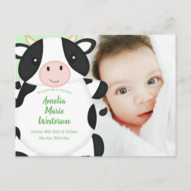 KuhBaby-Duschfarm Postkarte (Vorderseite)