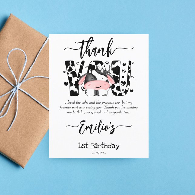 Kuhbarnyard Geburtstagsparty Dankeschön Karte (Von Creator hochgeladen)