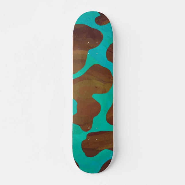 Kuhbraun und Aquamarin Skateboard (Vorne)