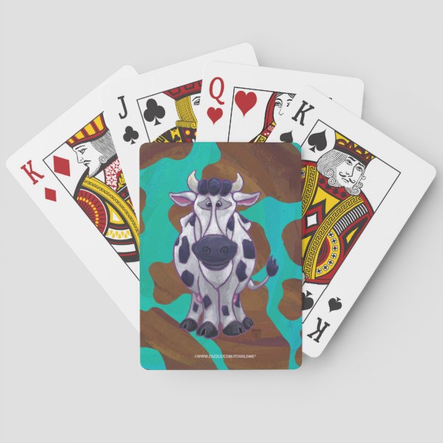 Kuhbraun und Aquamarin Spielkarten (Rückseite)