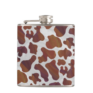 Kuhbraun und Weiß Flachmann