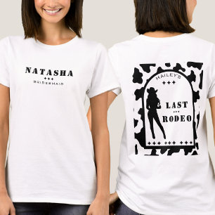 Kuhdruck-Kowgirl-Brautjungfer-Junggesellinnenabsch T-Shirt