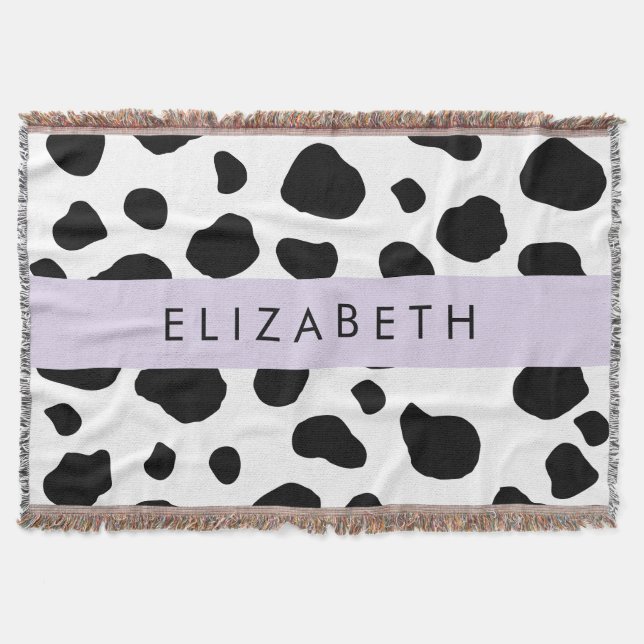 Kuhdruck, Kuhstrümpfe, Schwarz und Weiß, Ihr Name Decke (Vorderseite)
