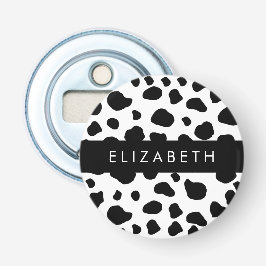 Kuhdruck, Kuhstrümpfe, Schwarz und Weiß, Ihr Name Flaschenöffner