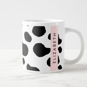 Kuhdruck, Kuhstrümpfe, Schwarz und Weiß, Ihr Name Jumbo-Tasse