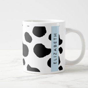 Kuhdruck, Kuhstrümpfe, Schwarz und Weiß, Ihr Name Jumbo-Tasse