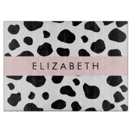 Kuhdruck, Kuhstrümpfe, Schwarz und Weiß, Ihr Name Schneidebrett