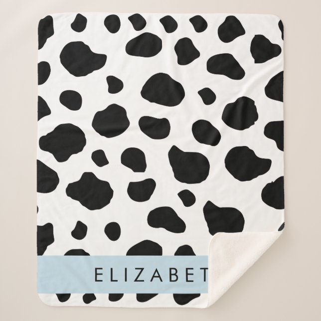 Kuhdruck, Kuhstrümpfe, Schwarz und Weiß, Ihr Name Sherpadecke (Vorderseite)