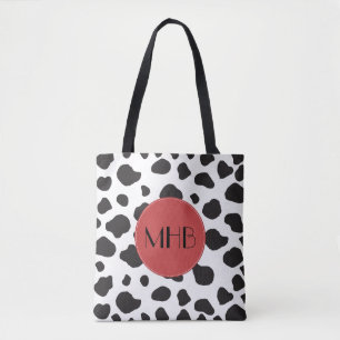 Kuhdruck, Kuhstrümpfe, schwarz-weiß, Monogramm