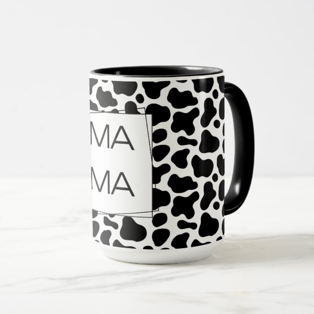 Kuhdruck-MAMA-Kursive-Lettern Tasse (VorderseiteRechts)