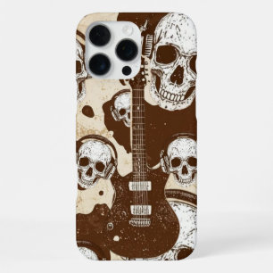 Kuhdruck mit Totenköpfen und Rock-Elektrogitarren iPhone 16 Pro Max Hülle