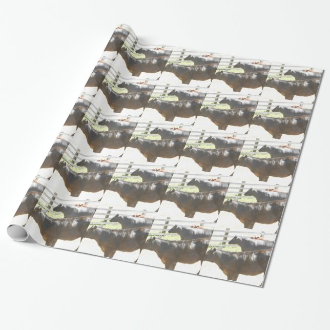 Kühe auf der Ranch Geschenkpapier (Ungerollt)