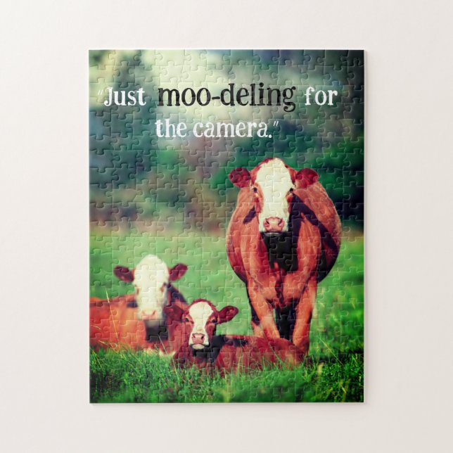 Kühe auf Weide Puzzle (Vertikal)