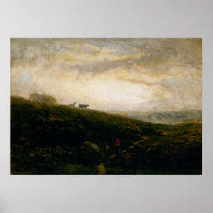 Kühe, die Hillside verlassen, Edward Banister Poster