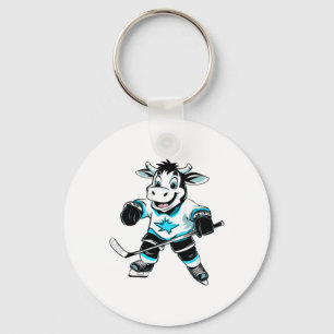 Kühe-Eishockey Schlüsselanhänger