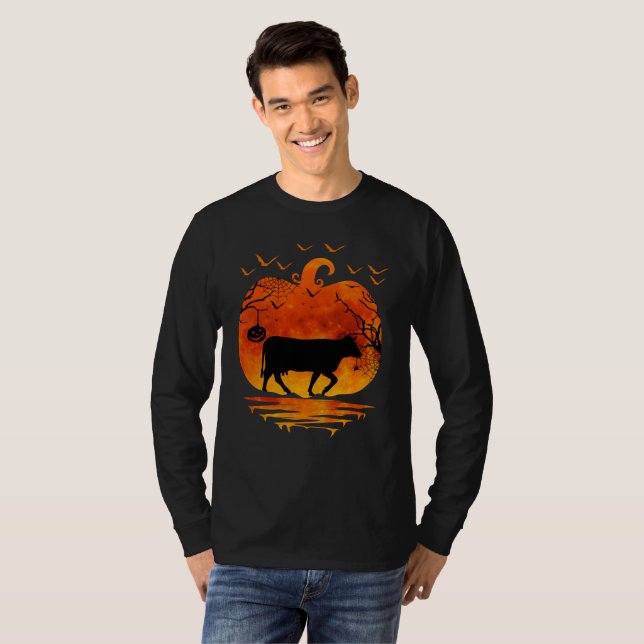 KUHE HALLOWEEN KOSTEN PUMPKIN FALLSAISON T-Shirt (Vorne ganz)