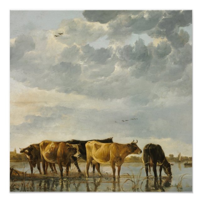 Kühe im Fluss Aelbert Cuyp Poster (Vorderseite)