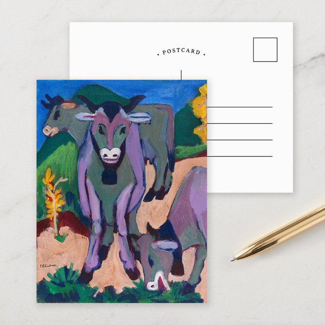 Kühe im Herbst | Ernst Ludwig Kirchner Postkarte (Von Creator hochgeladen)