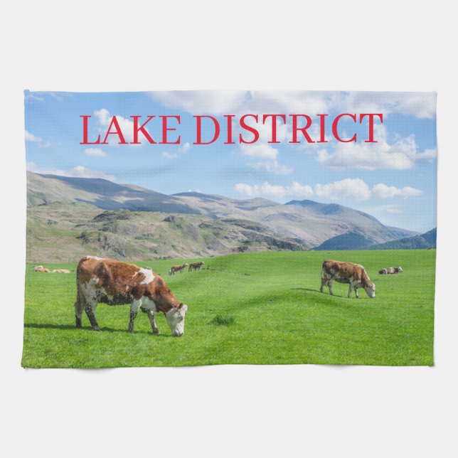 Kühe im Lake District Weidehandtuch Geschirrtuch (Horizontal)