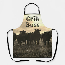 Kühe in der Weide - Sepia Tone Schürze