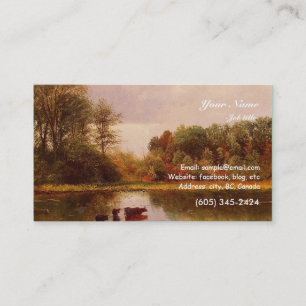 Kühe in einer Wasserlandschaft Albert Bierstadt Visitenkarte